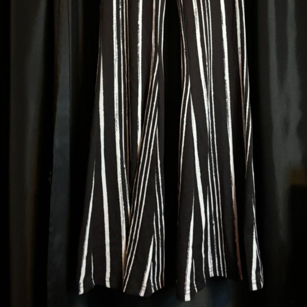 Striped bell bottom pants